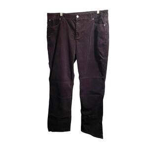 Talbots Black Corduroy Jeans Women 18 Plus High Waist Straight Leg Slimming NWOT